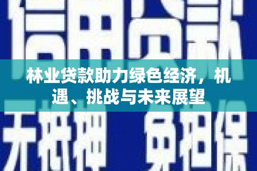 思南林业贷款助力绿色经济，机遇、挑战与未来展望