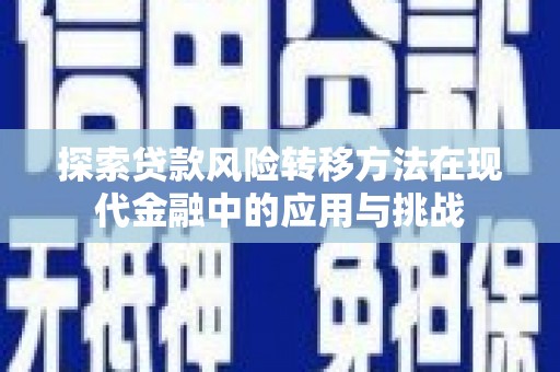 三水探索贷款风险转移方法在现代金融中的应用与挑战