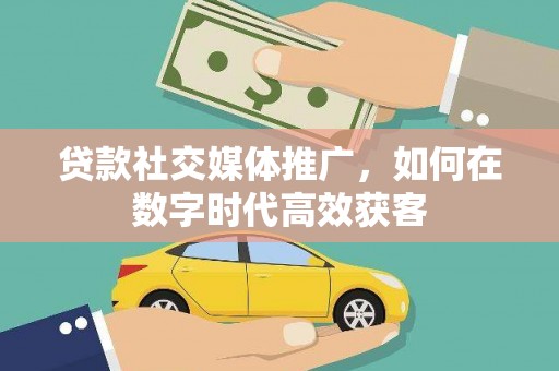 东西湖贷款社交媒体推广，如何在数字时代高效获客