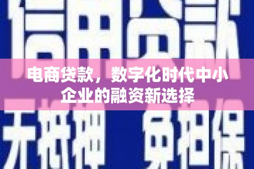 扶绥电商贷款，数字化时代中小企业的融资新选择