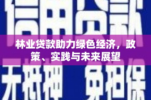 昔阳林业贷款助力绿色经济，政策、实践与未来展望