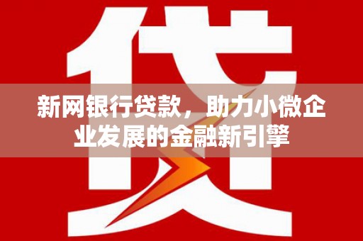 惠山新网银行贷款，助力小微企业发展的金融新引擎