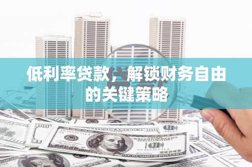 小港低利率贷款，解锁财务自由的关键策略