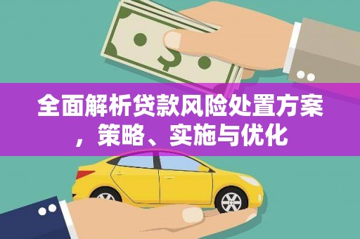 浦北全面解析贷款风险处置方案，策略、实施与优化