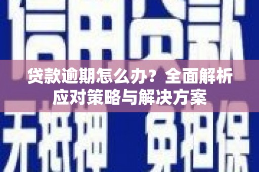 甘州贷款逾期怎么办？全面解析应对策略与解决方案