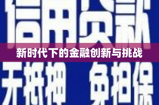 南化新时代下的金融创新与挑战 南化新时代下的金融创新与挑战
