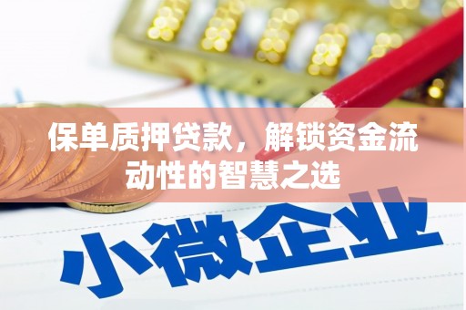会宁保单质押贷款，解锁资金流动性的智慧之选